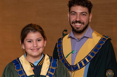 Kingston Junior Mayor, Alexandra Shewan, and Kingston Mayor Hadi Saab