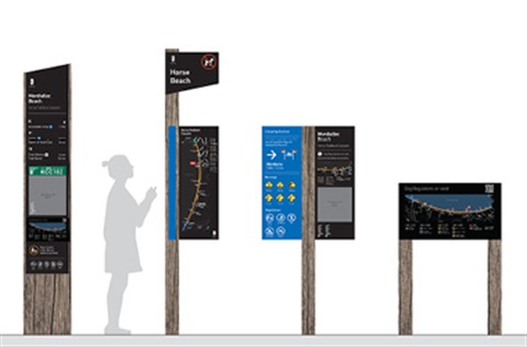 Examples of the new signage in Council's new Wayfinding Strategy