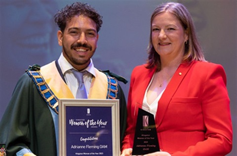 Mayor Hadi Saab with Adrianne Fleming OAM