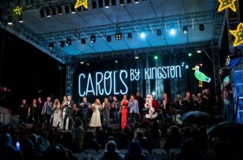 Performers on stage at Carols by Kingston 2022