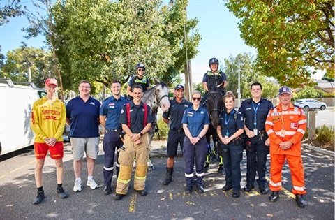 A group of local community volunteers and emergency service workers