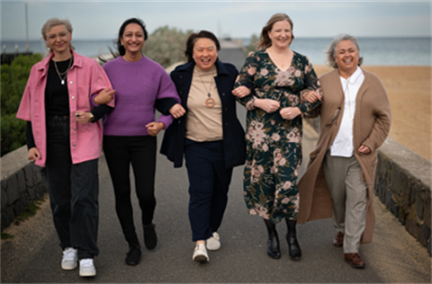 Former Kingston Women of the Year awardees walking along the foreshore
