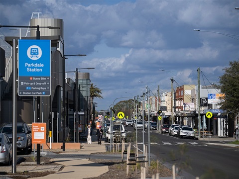 The Parkdale shopping strip.
