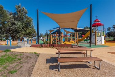 Play equipment at the Peter Scullin Reserve playground