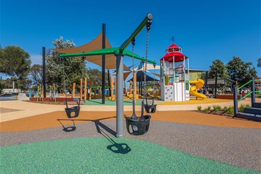 Play equipment at the Peter Scullin Reserve playground