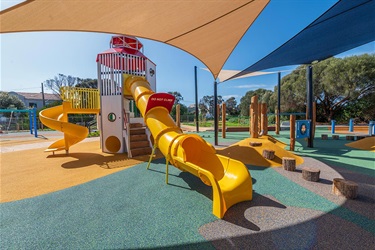 Play equipment at the Peter Scullin Reserve playground