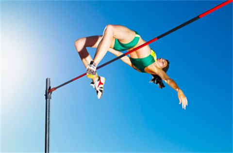 Athlete performing a high jump