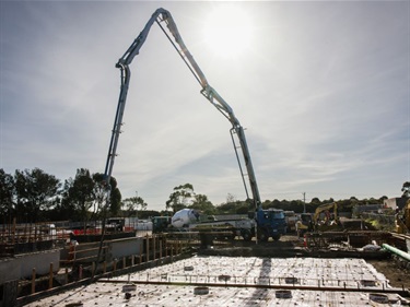 50 metre pool concrete pour