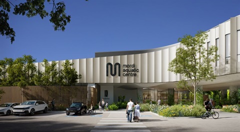 Artist render of the newly named mordi aquatic centre