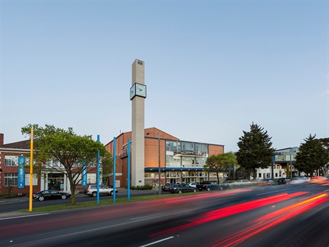 Front view of the Kingston Arts City Hall building.
