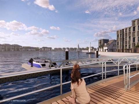 An aritsts impression of the Patterson Lakes harbour boardwalk