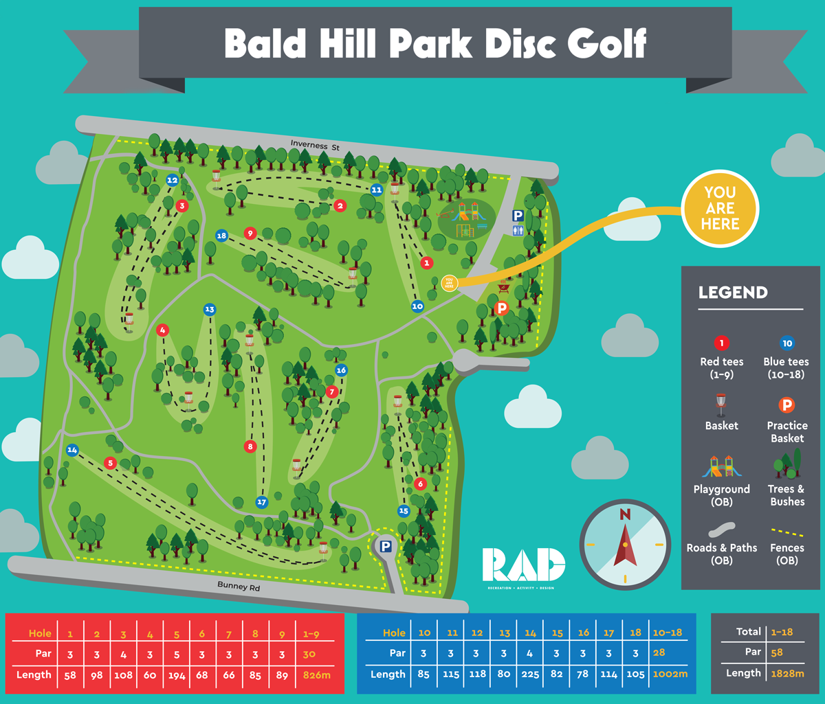Bald Hill Disc Golf Course Map
